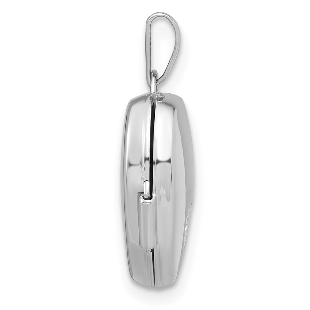 Sterlingsilber Rhodiniert Zirkonia 15mm Herz Medaillon