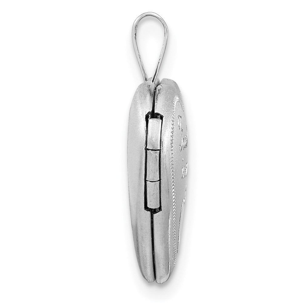 Sterlingsilber Rhodiniert Satiniert für Immer in My Herz 16mm Medaillon