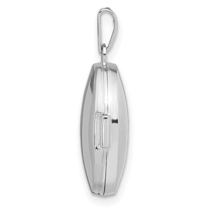 Sterlingsilber Rhodiniert Diamant 17mm Oval Medaillon