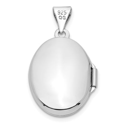 Sterlingsilber Rhodiniert Diamant 17mm Oval Medaillon