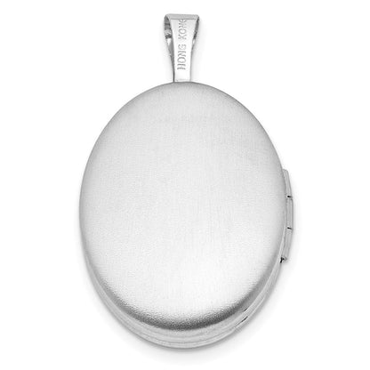 Sterlingsilber Rhodiniert Diamant Stern 19x15mm Oval Medaillon