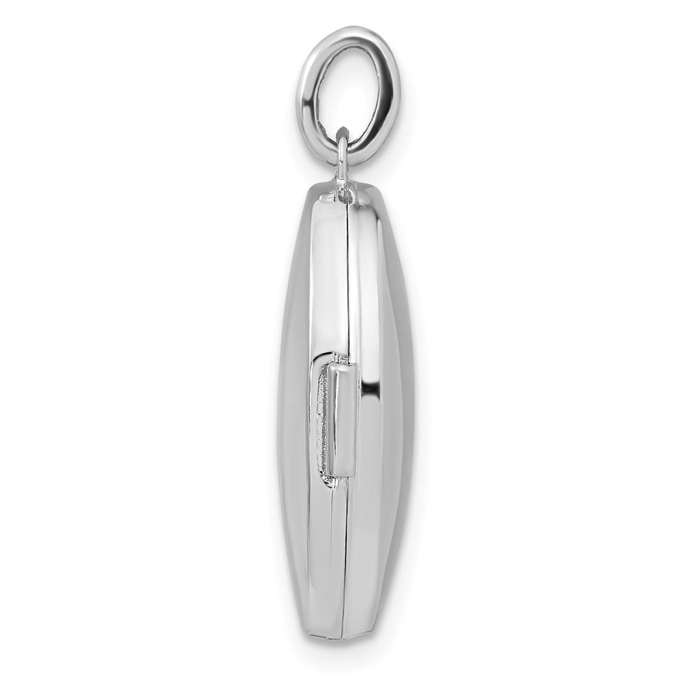 Sterlingsilber Rhodiniert Diamant Sterne 20mm Oval Medaillon