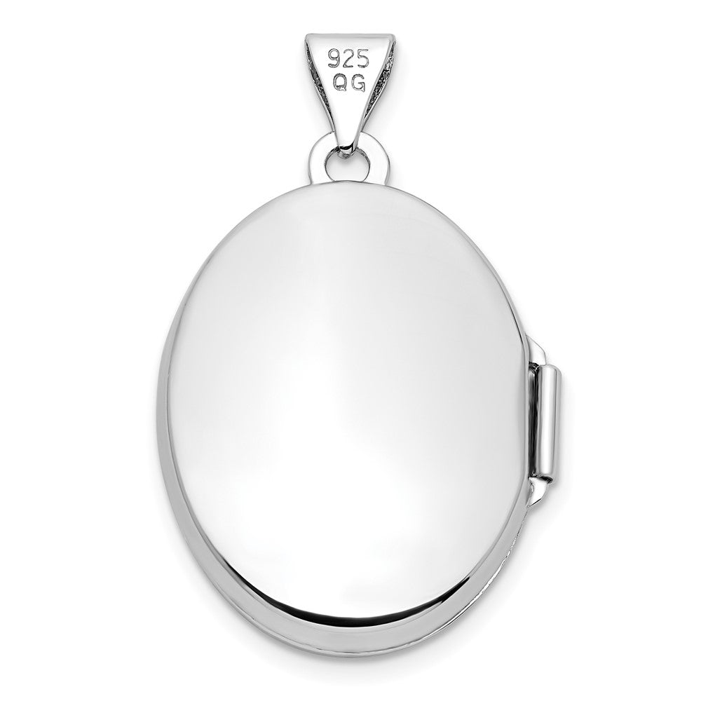 Sterlingsilber Rhodiniert Filigran Diamant 21mm Oval Medaillon