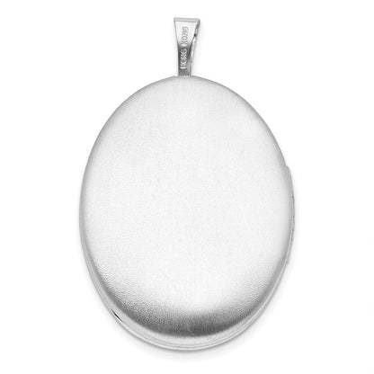 Sterlingsilber Rhodiniert Diamant Leaves 26x20mm Oval Medaillon