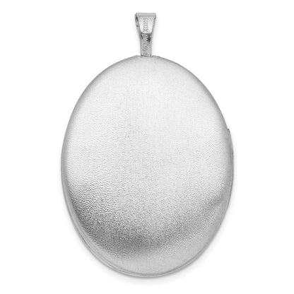 Sterlingsilber Rhodiniert Satiniert Emailliert Clovers 26x20mm Oval Medaillon