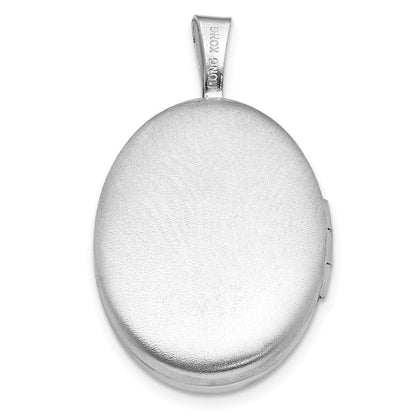 Sterlingsilber Rhodiniert Emailliert Rose 19x15mm Oval Medaillon