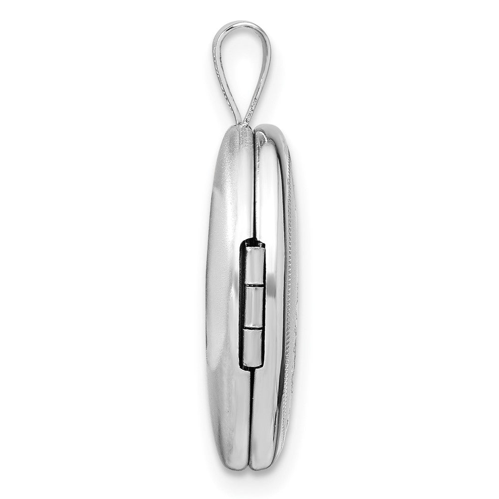 Sterlingsilber Rhodiniert Diamantiert First Kommunion 19x15mm Oval Medaillon