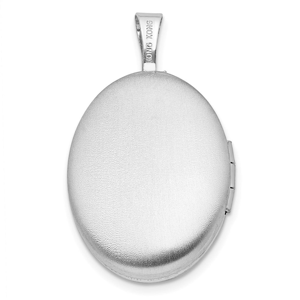 Sterlingsilber Rhodiniert Diamantiert First Kommunion 19x15mm Oval Medaillon
