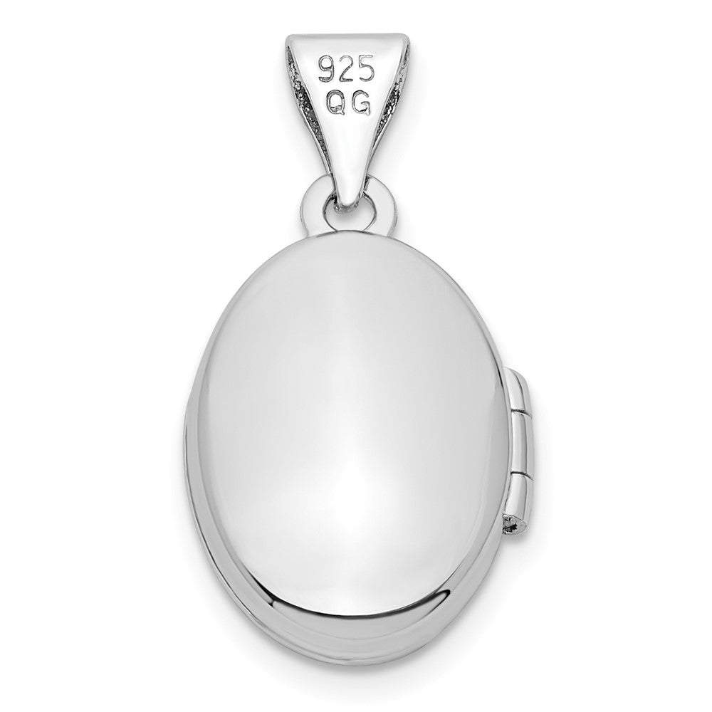 Sterlingsilber Rhodiniert Wirbel Design 14mm Oval Medaillon