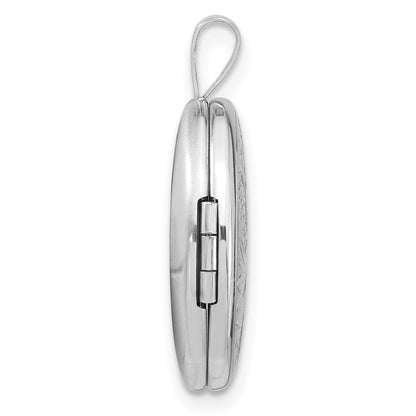 Sterlingsilber Rhodiniert Poliert Ranke Design 19x15mm Oval Medaillon