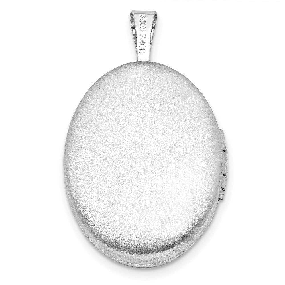 Sterlingsilber Rhodiniert Poliert Ranke Design 19x15mm Oval Medaillon