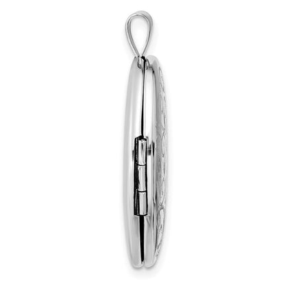 Sterlingsilber Rhodiniert Ranke Design 26x20mm Oval Medaillon