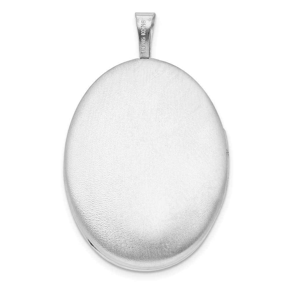 Sterlingsilber Rhodiniert Quilt Design 26x20mm Oval Medaillon