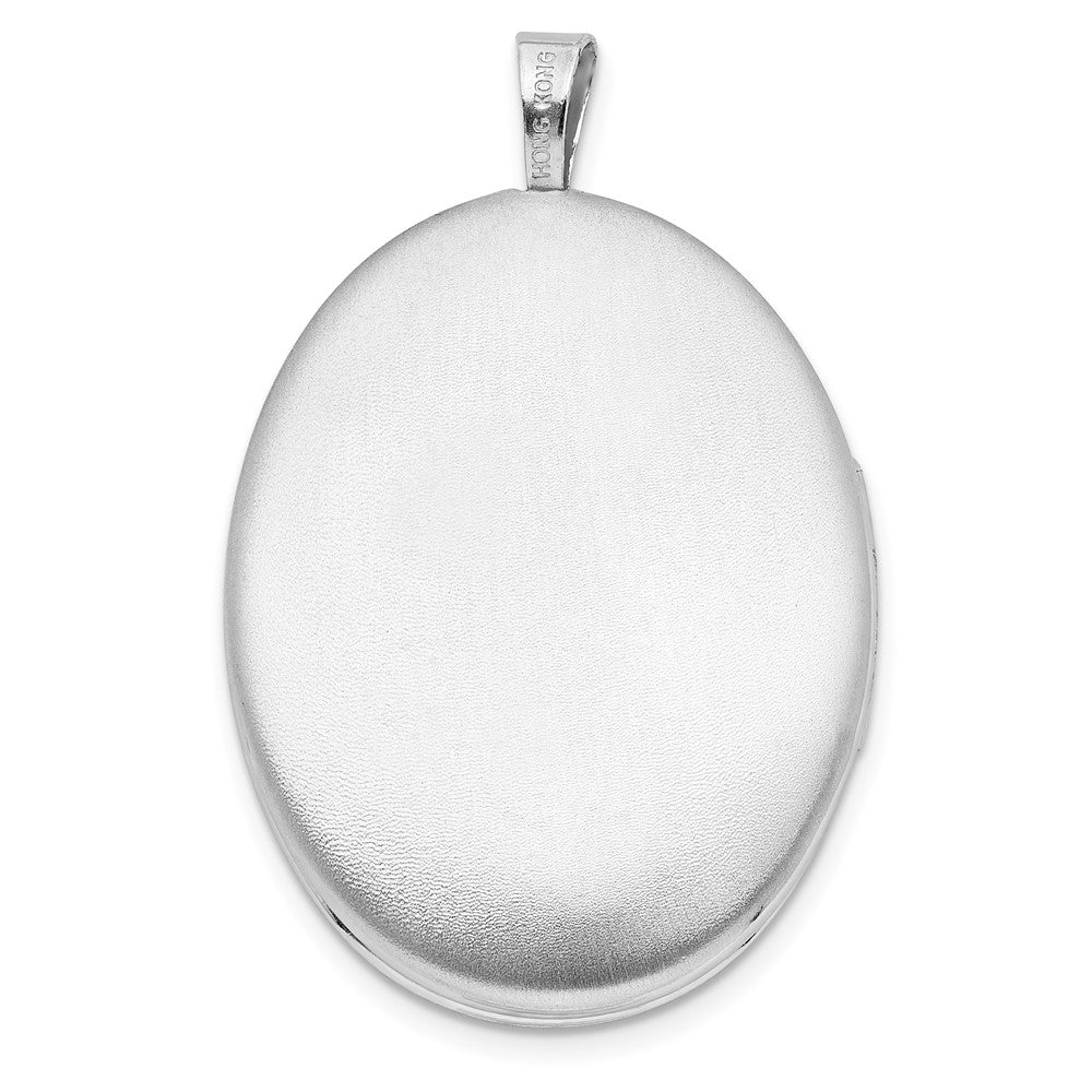 Sterlingsilber Rhodiniert Poliert Medallion 26x20mm Oval Medaillon