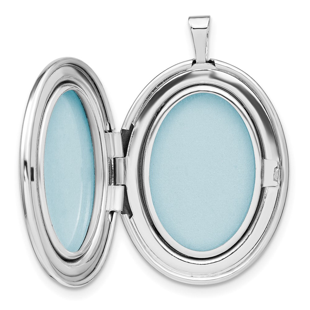 Sterlingsilber Rhodiniert Poliert Medallion 26x20mm Oval Medaillon