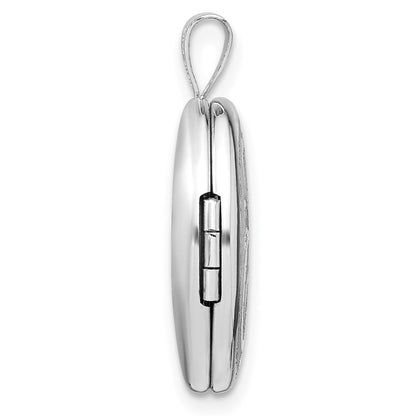 Sterlingsilber Rhodiniert Seite Ranke Design 19x15mm Oval Medaillon