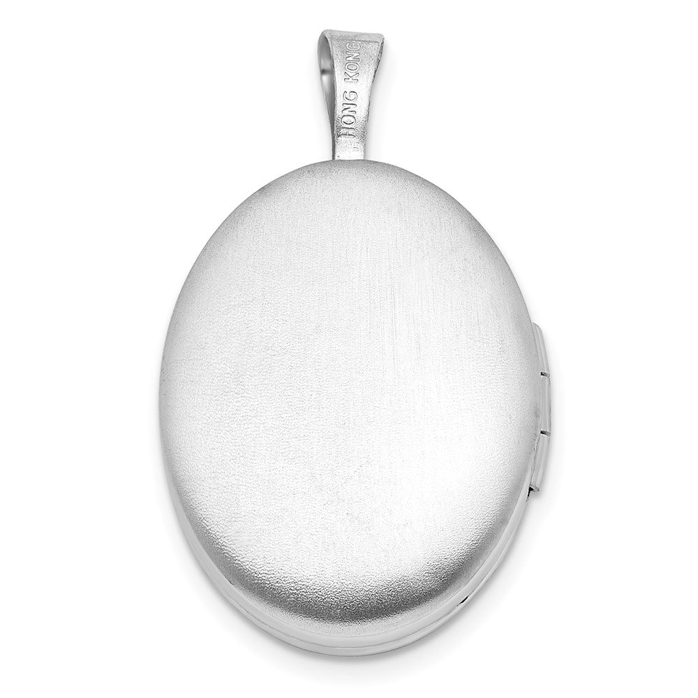 Sterlingsilber Rhodiniert Seite Ranke Design 19x15mm Oval Medaillon