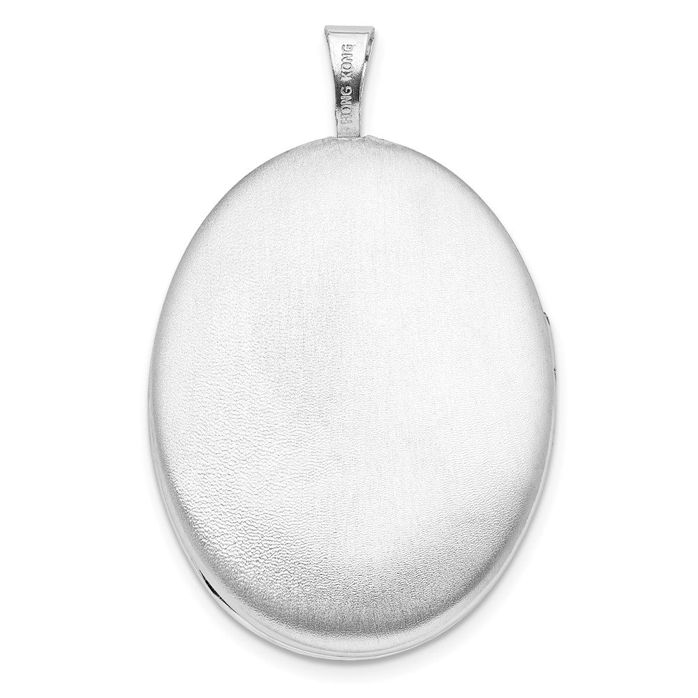 Sterlingsilber Rhodiniert Swirled Rand 26x20mm Oval Medaillon