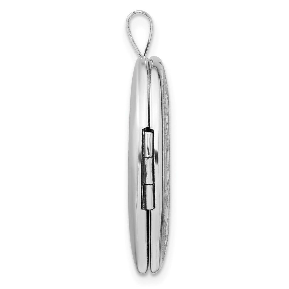 Sterlingsilber Rhodiniert Herz Rand 26x20mm Oval Medaillon
