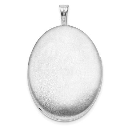 Sterlingsilber Rhodiniert Herz Rand 26x20mm Oval Medaillon