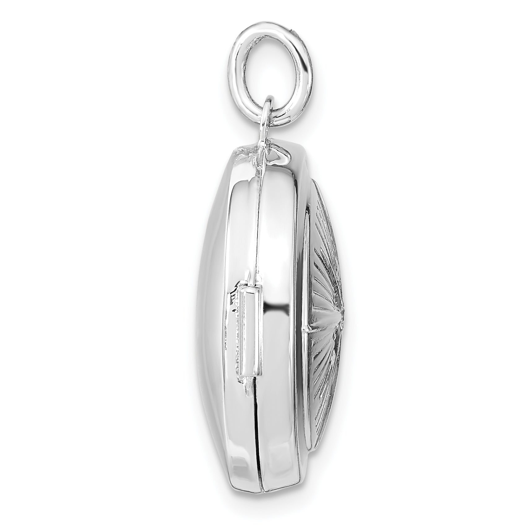 Sterlingsilber Rhodiniert Zirkonia Kompass 20mm Rund Medaillon