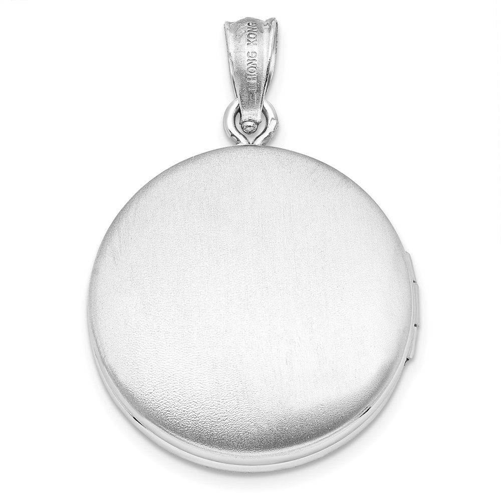 Sterlingsilber Rhodiniert Poliert Kompass Rose 20mm Rund Medaillon