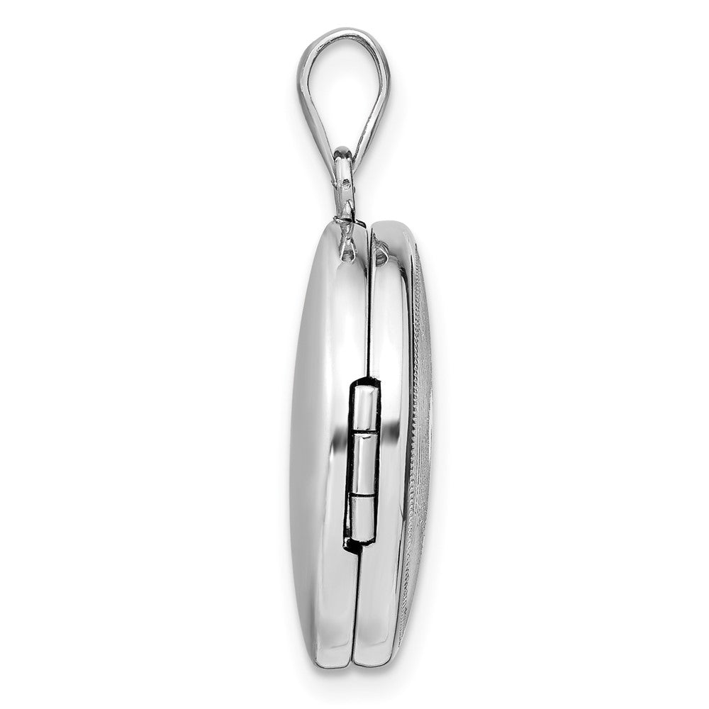 Sterlingsilber Rhodiniert Fleur De Lis 20mm Rund Medaillon