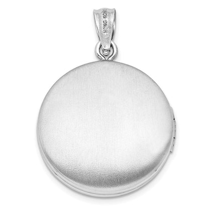 Sterlingsilber Rhodiniert Fleur De Lis 20mm Rund Medaillon
