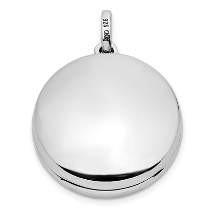 Sterlingsilber Rhodiniert Zirkonia Sterne 20mm Swing Medaillon
