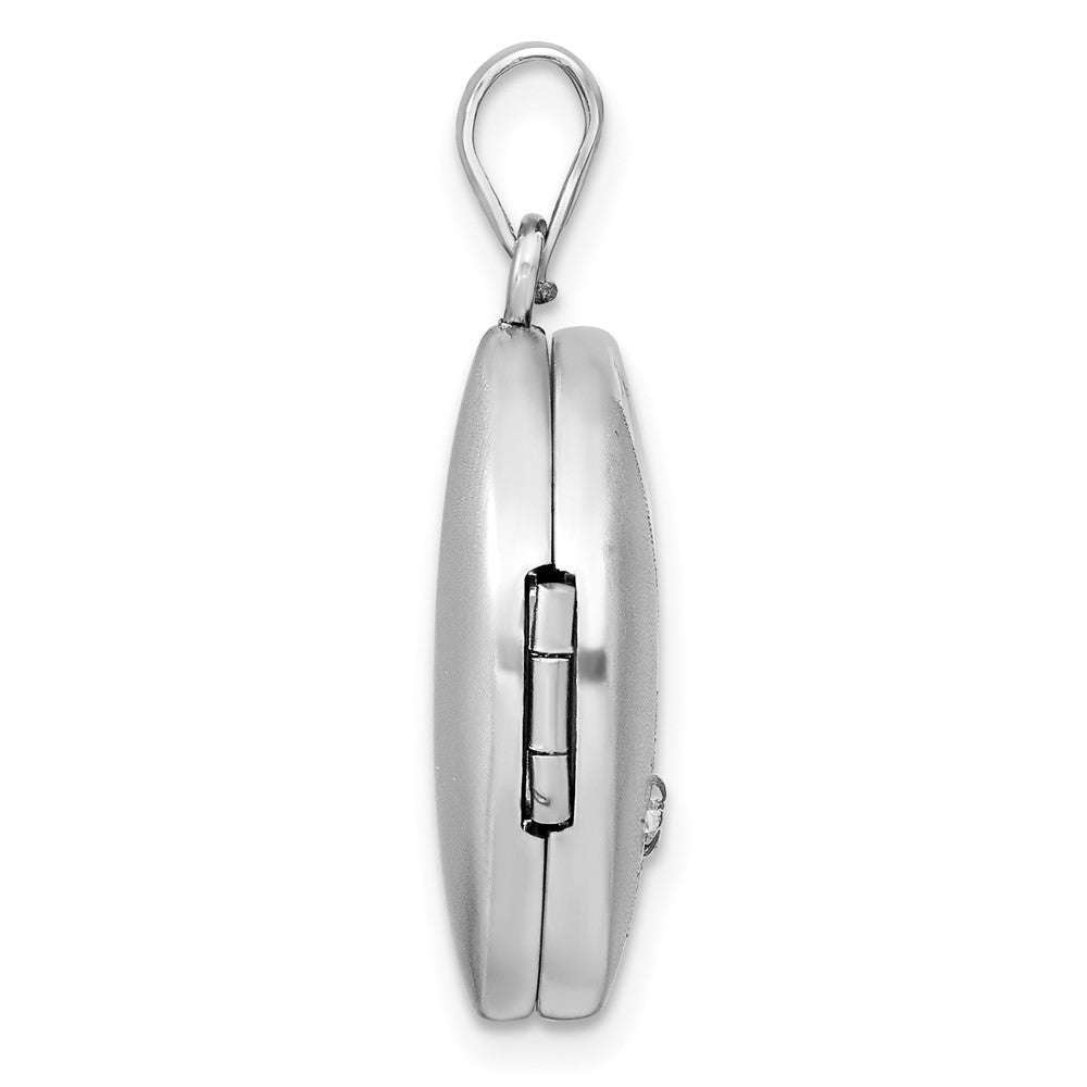 Sterlingsilber Rhodiniert Diamant 20mm Rund Medaillon