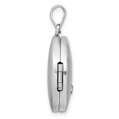 Sterlingsilber Rhodiniert Diamant 20mm Rund Medaillon