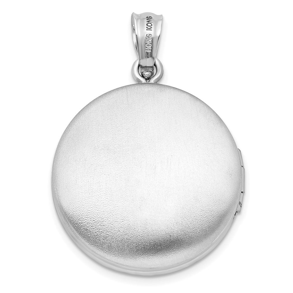 Sterlingsilber Rhodiniert Diamant 20mm Rund Medaillon