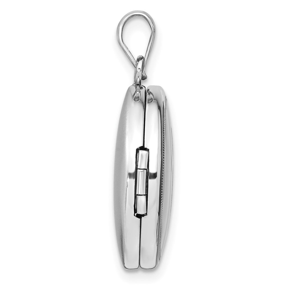 Sterlingsilber Rhodiniert Poliert Kreuz 20mm Rund Medaillon
