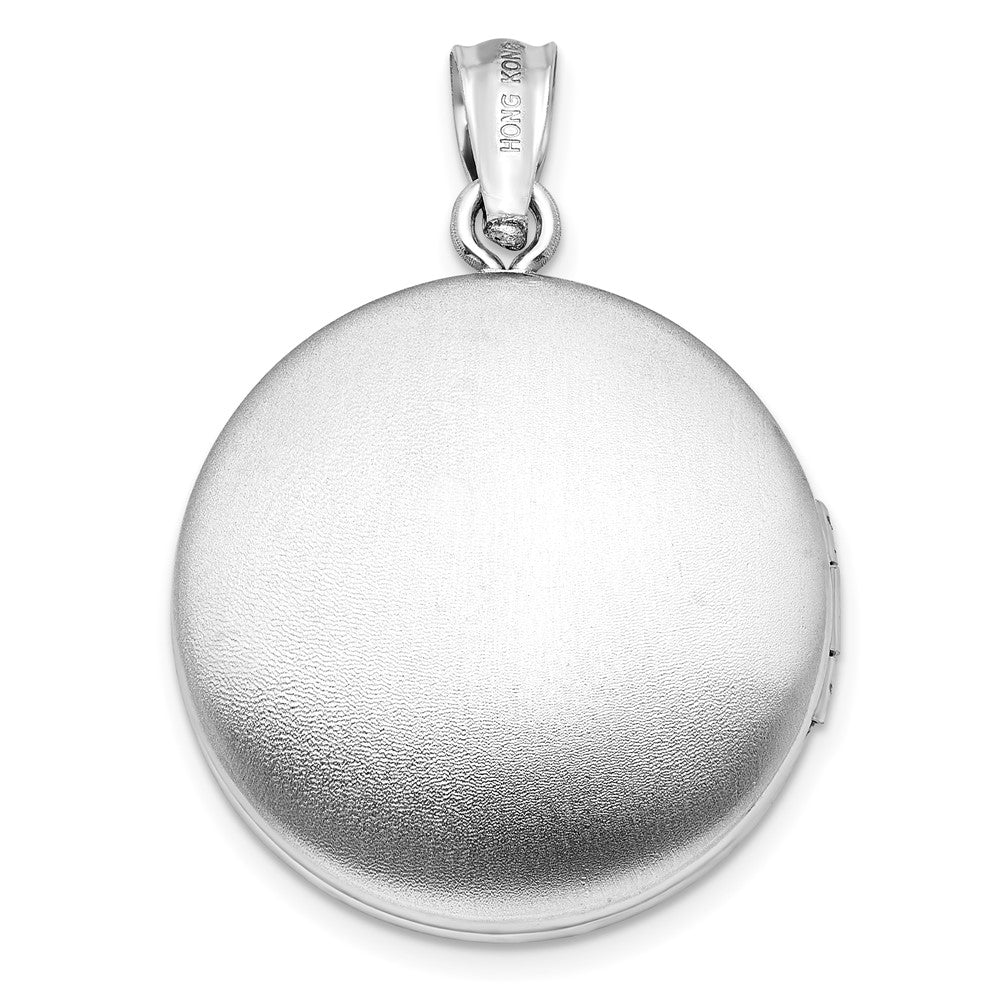 Sterlingsilber Rhodiniert Poliert Kreuz 20mm Rund Medaillon