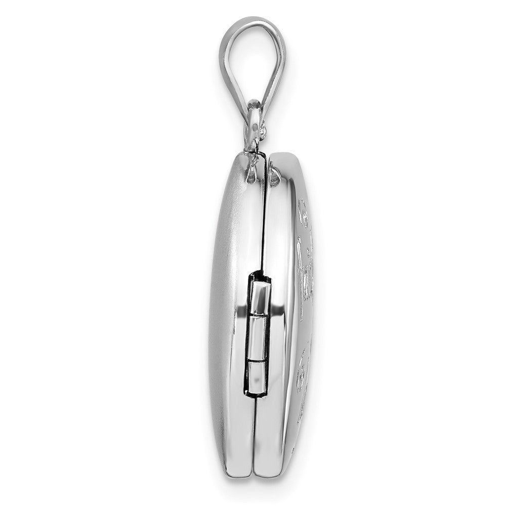 Sterlingsilber Rhodiniert Glaube, Hoffnung, Liebe 20mm Rund Medaillon
