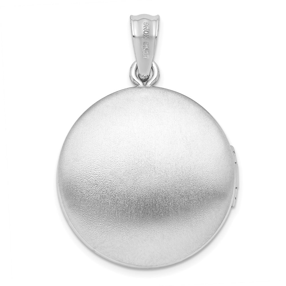 Sterlingsilber Rhodiniert Poliert Paw Prints 20mm Rund Medaillon