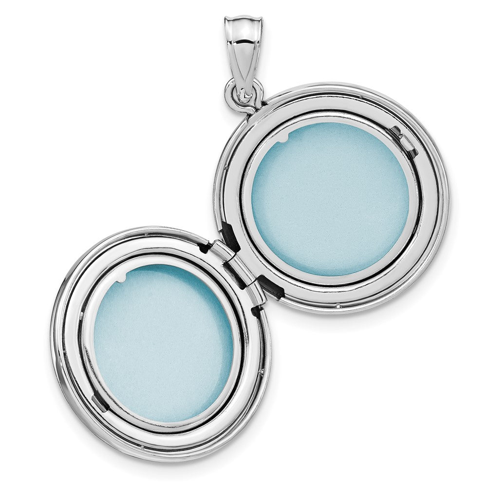 Sterlingsilber Rhodiniert Poliert Paw Prints 20mm Rund Medaillon
