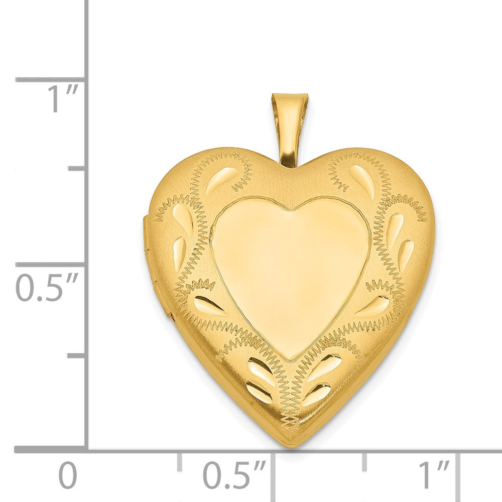 Golddoublé 14/20 1/20 Poliert & Satiniert Fantasie Rand 19mm Herz Medaillon