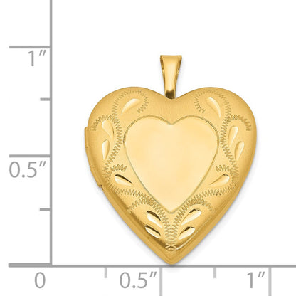 Golddoublé 14/20 1/20 Poliert & Satiniert Fantasie Rand 19mm Herz Medaillon