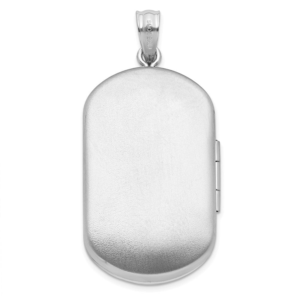 Sterlingsilber Rhodiniert Satiniert St. Christopher 30x19mm Rechteck Medaillon