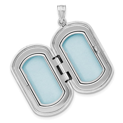 Sterlingsilber Rhodiniert Satiniert St. Christopher 30x19mm Rechteck Medaillon