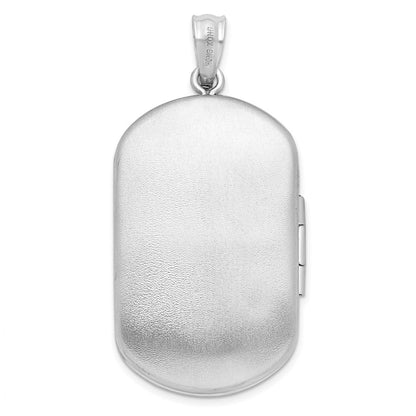 Sterlingsilber Rhodiniert Emaille Blume Schmetterling 30x19mm Rechteck Medaillon