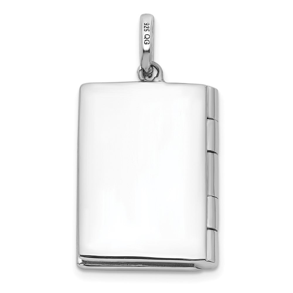 Sterlingsilber Rhodiniert Zirkonia 19mm Book Medaillon
