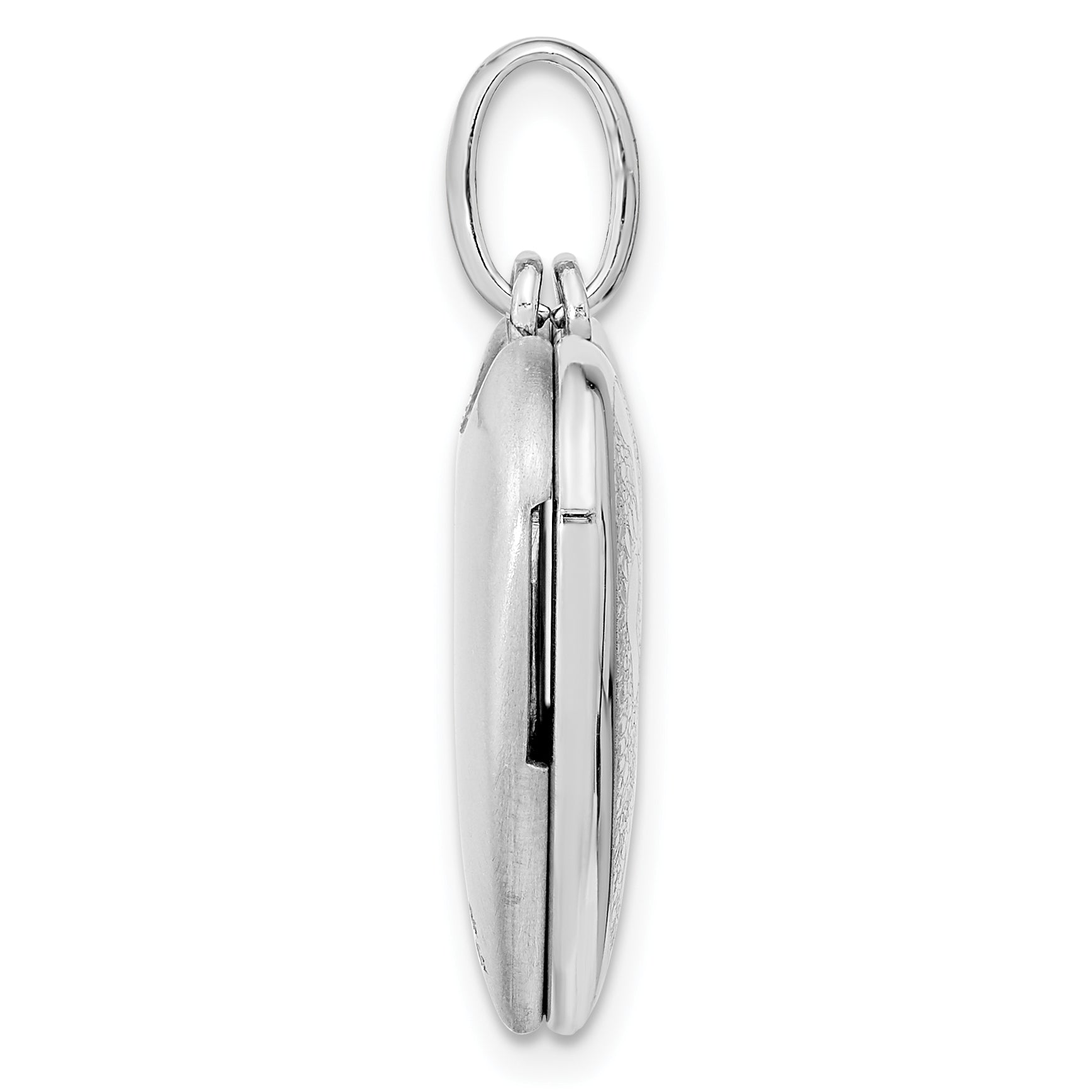 Sterlingsilber Rhodiniert 20mm Footprints Herz Swing Medaillon