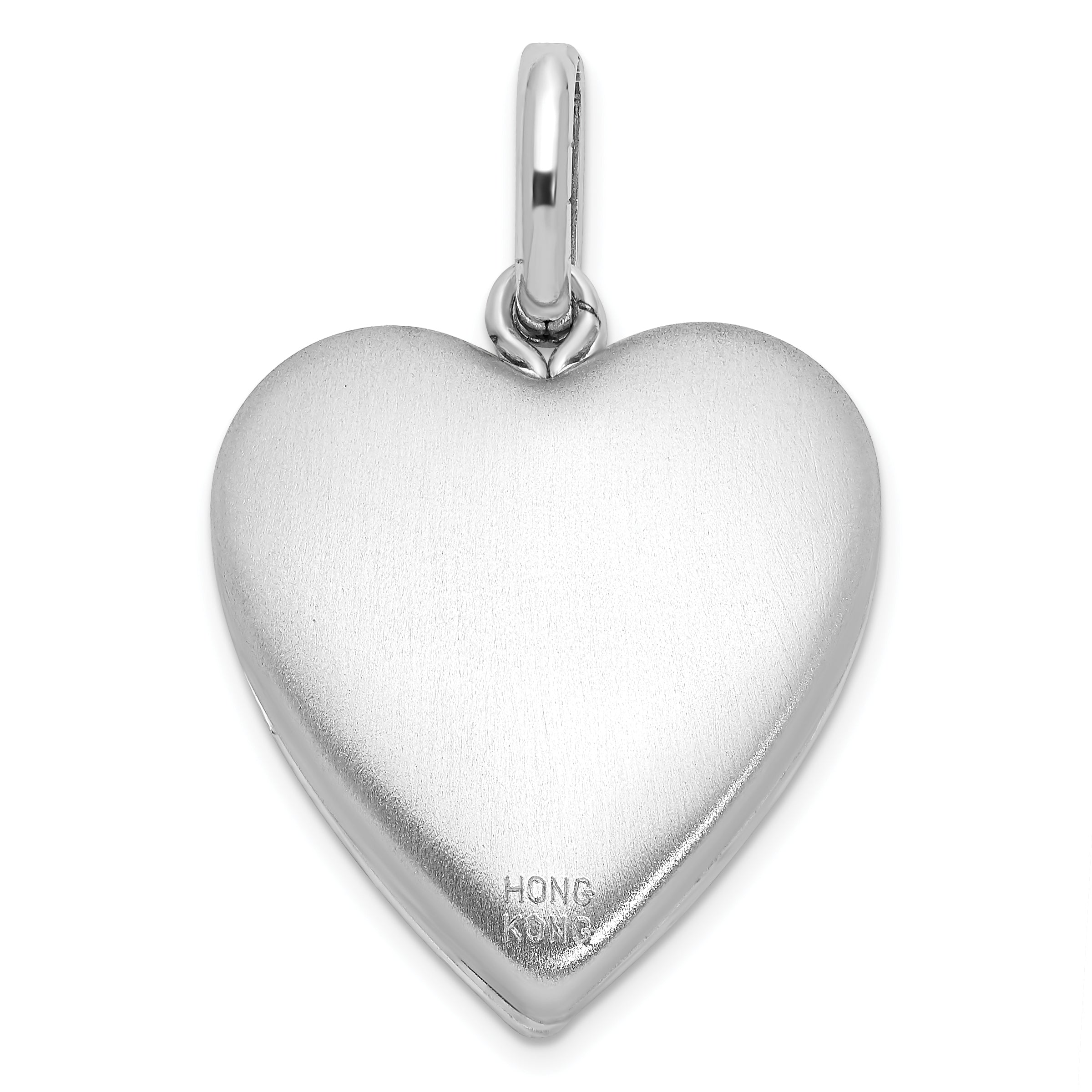 Sterlingsilber Rhodiniert 20mm Footprints Herz Swing Medaillon