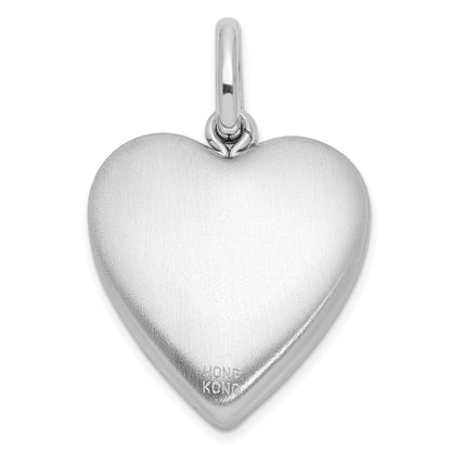 Sterlingsilber Rhodiniert 20mm Emaille Rose Herz Swing Medaillon