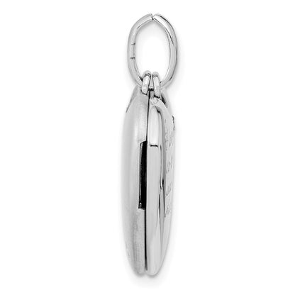 Sterlingsilber Rhodiniert 20mm Diamant Liebe To Mond Swing Medaillon