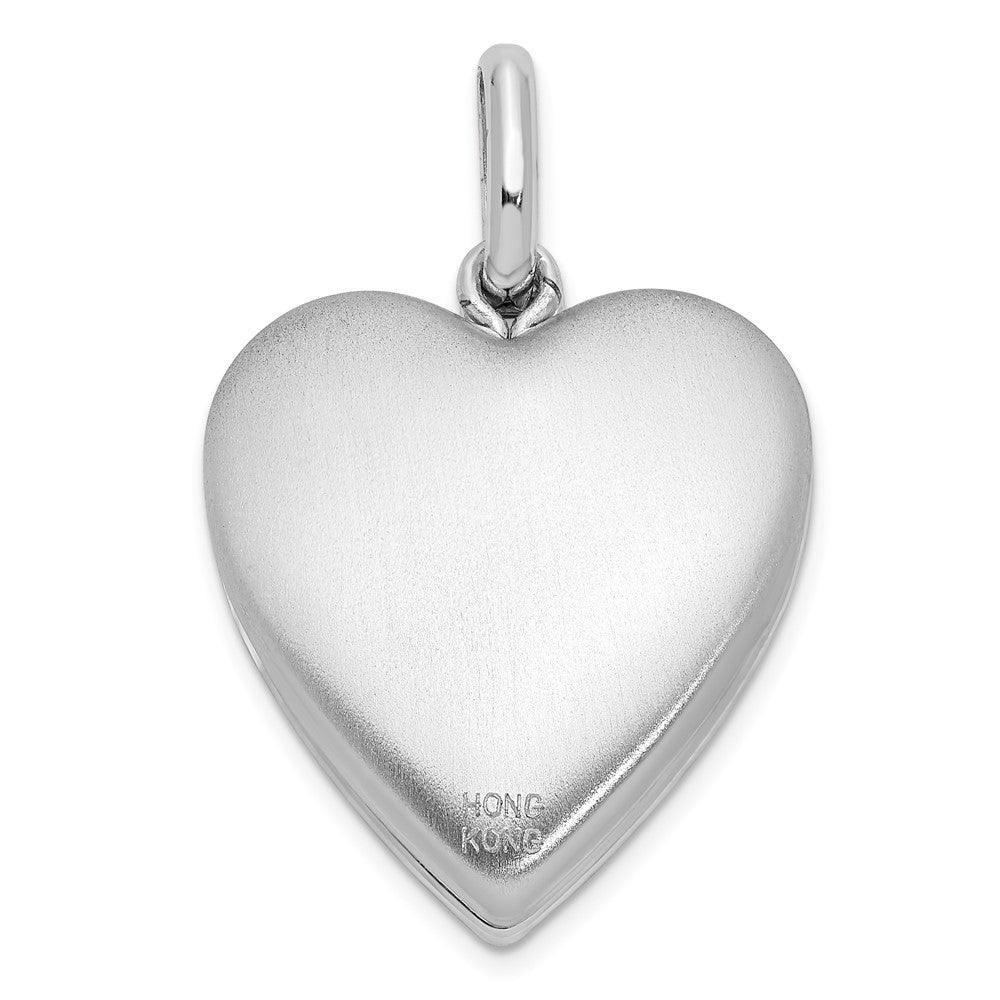 Sterlingsilber Rhodiniert 20mm Diamant Liebe To Mond Swing Medaillon
