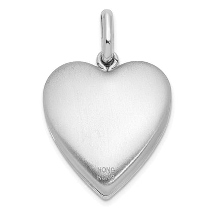 Sterlingsilber Rhodiniert 20mm Diamant Liebe To Mond Swing Medaillon