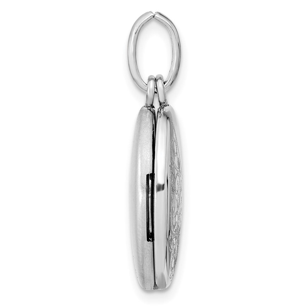 Sterlingsilber Rhodiniert Ranke 18mm Oval Swing Medaillon